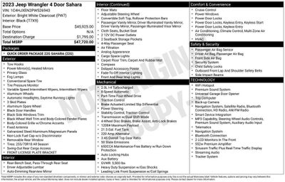 2023 Jeep Wrangler Sahara 4 Door 4x4