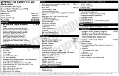2022 RAM 1500 Big Horn Crew Cab 4x2 6'4" Box