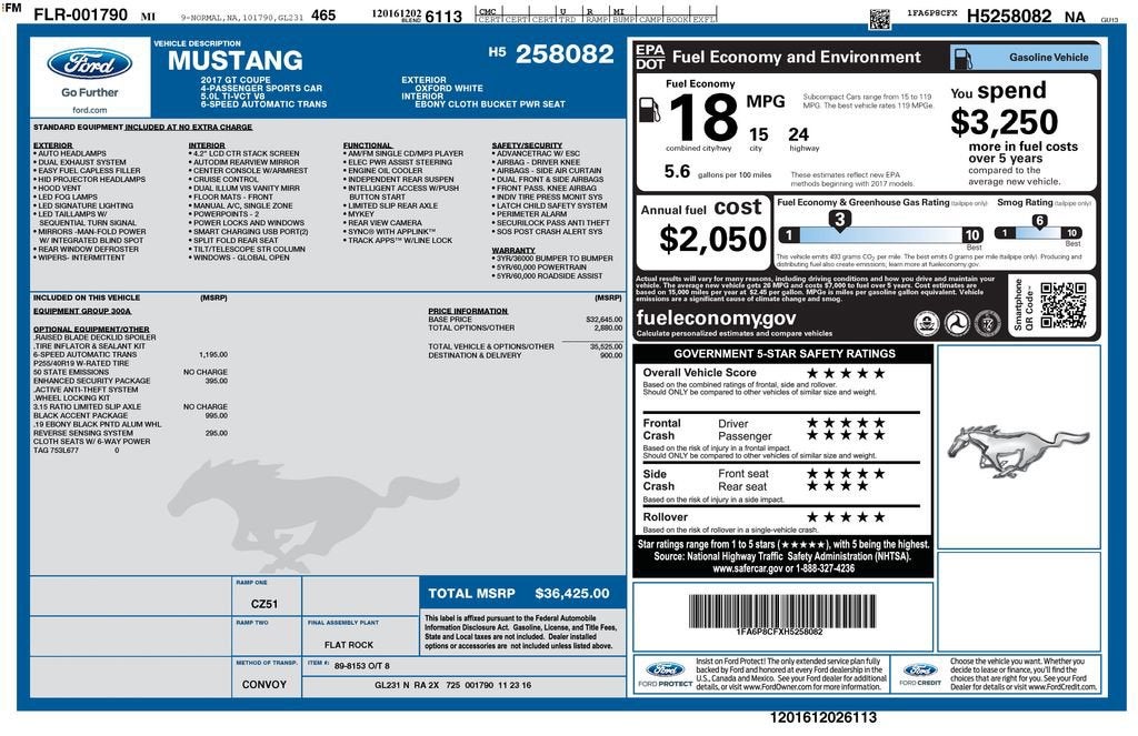 2017 Ford Mustang GT Fastback