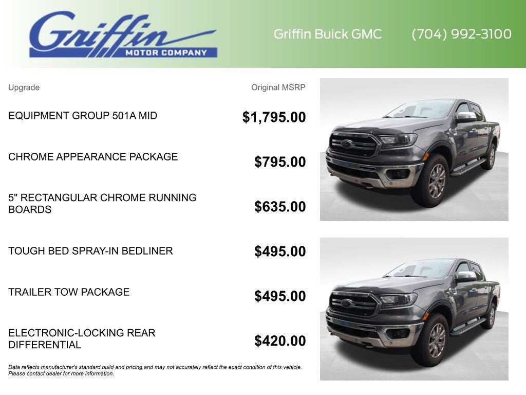 2019 Ford Ranger LARIAT 2WD SuperCrew 5' Box