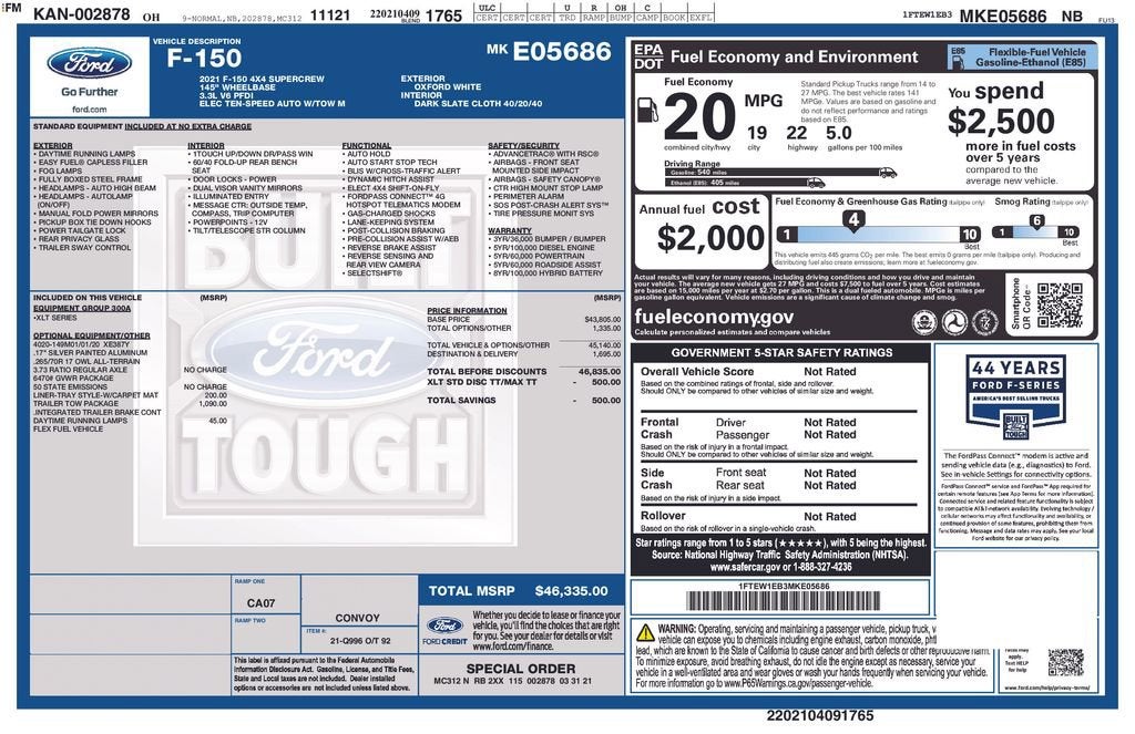 2021 Ford F-150 XLT 4WD SuperCrew 5.5' Box