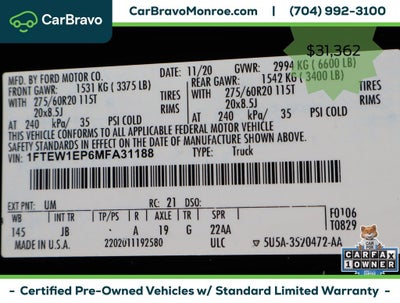 2021 Ford F-150 XL 4WD SuperCrew 5.5' Box