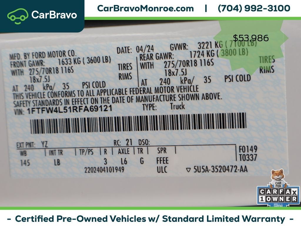 2024 Ford F-150 Tremor 4WD SuperCrew 5.5' Box
