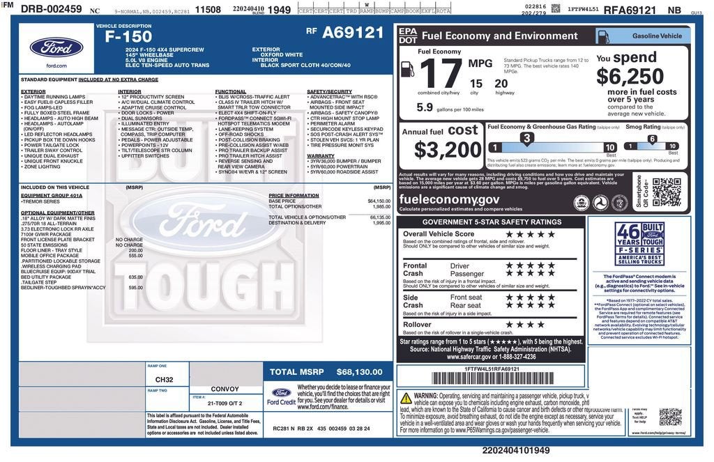 2024 Ford F-150 Tremor 4WD SuperCrew 5.5' Box