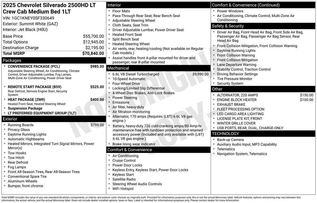 2025 Chevrolet Silverado 2500 HD 4WD Crew Cab 159" LT