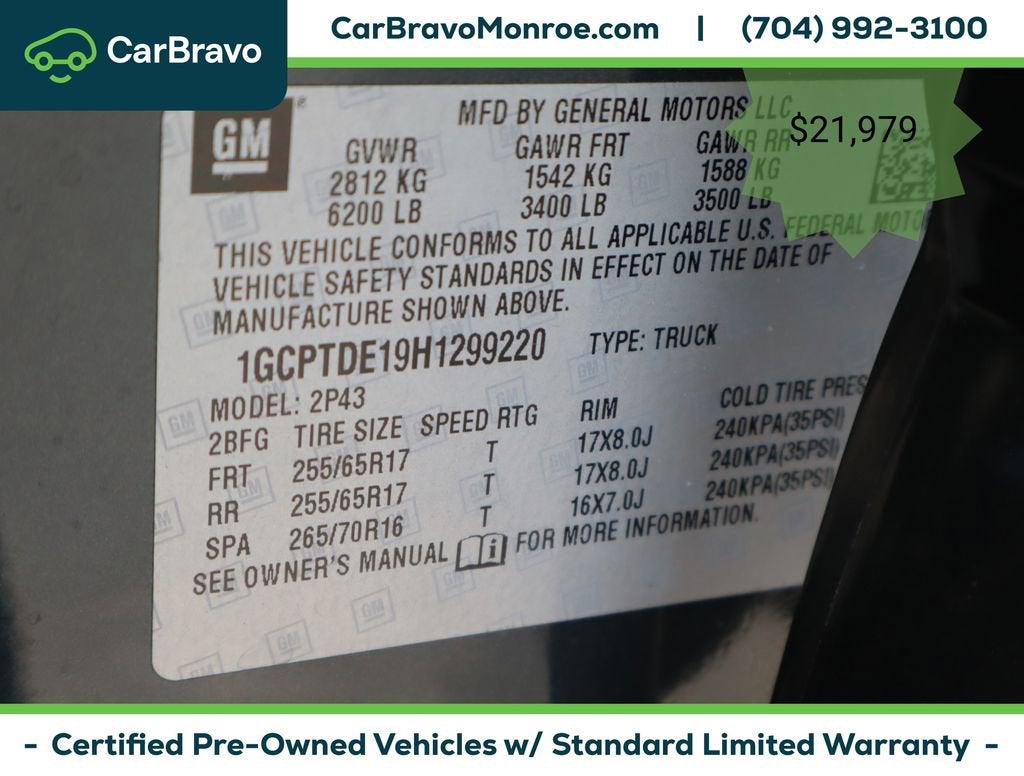 2017 Chevrolet Colorado 4WD Crew Cab 128.3" Z71