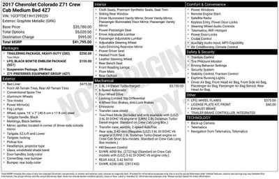 2017 Chevrolet Colorado 4WD Crew Cab 128.3" Z71