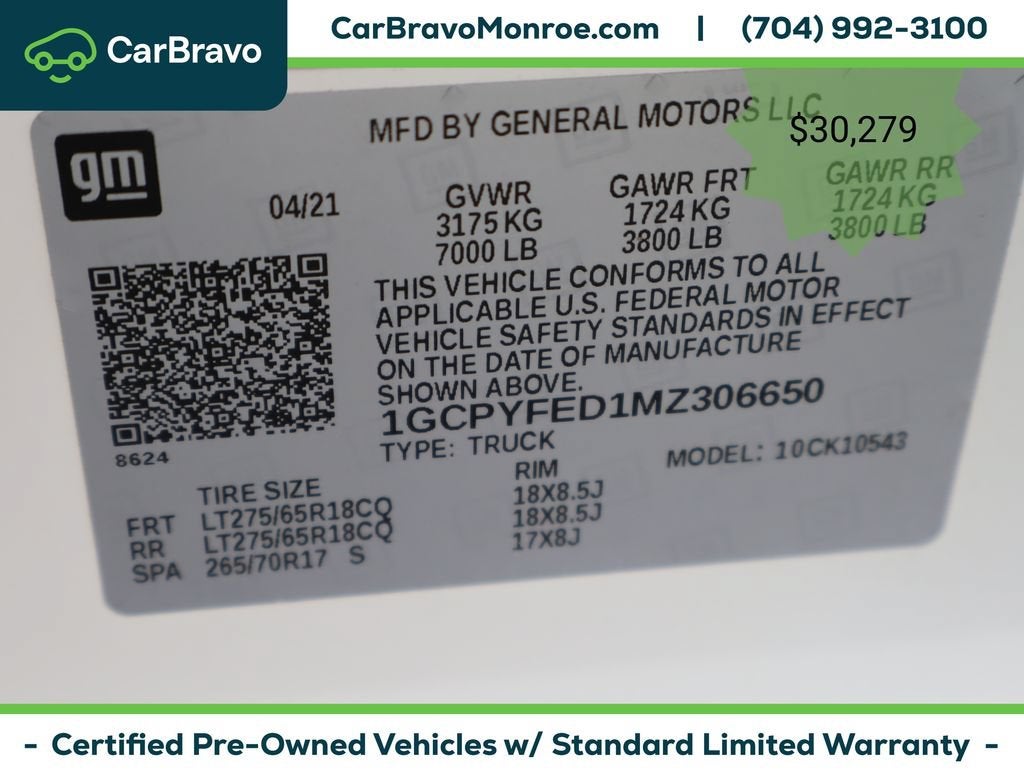 2021 Chevrolet Silverado 1500 4WD Crew Cab 147" LT Trail Boss