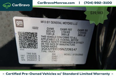 2022 Chevrolet Silverado 1500 LTD 4WD Crew Cab 147" RST All Star Edition