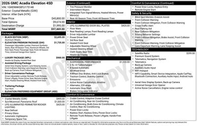 2026 GMC Acadia Elevation
