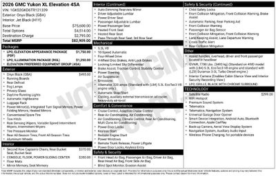 2026 GMC Yukon XL Elevation