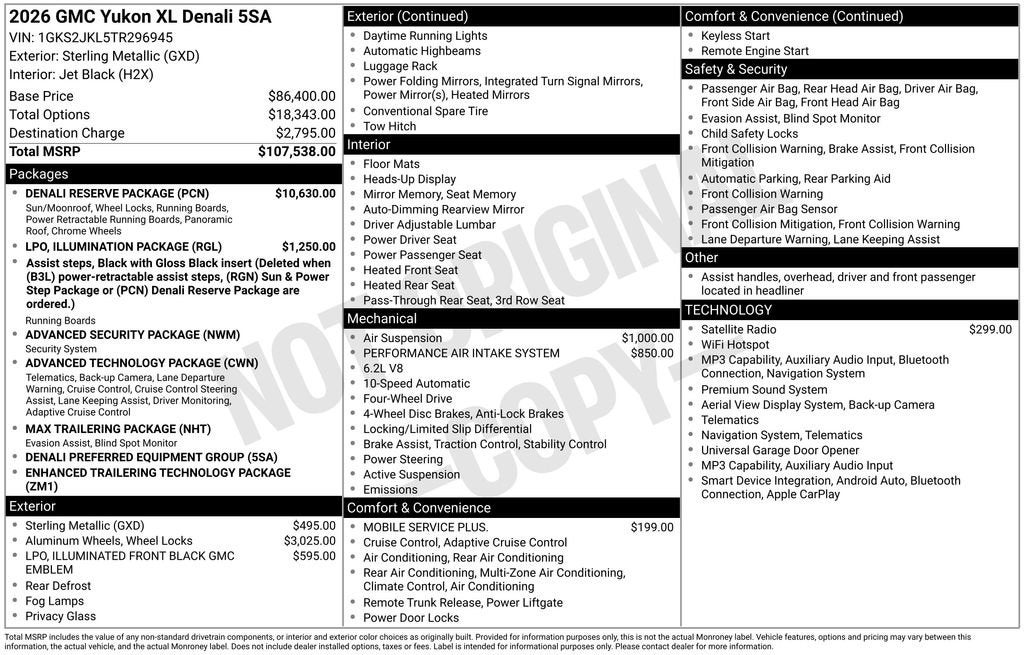 2026 GMC Yukon XL Denali