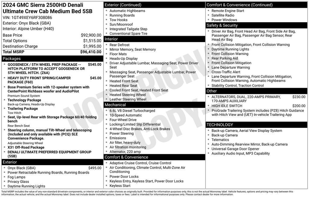 2024 GMC Sierra 2500 HD 4WD Crew Cab 159" Denali Ultimate