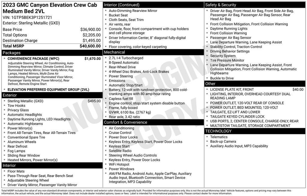 2023 GMC Canyon Elevation