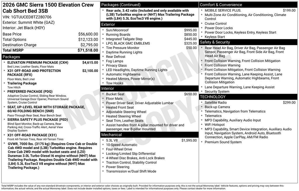 2026 GMC Sierra 1500 Elevation