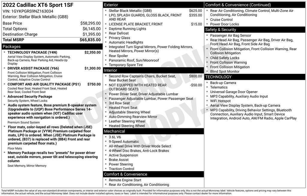 2022 Cadillac XT6 AWD 4dr Sport