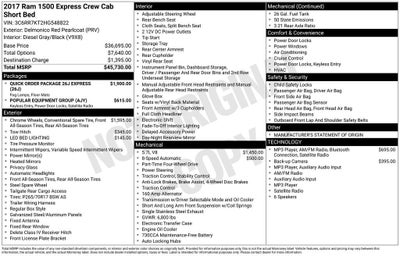2017 RAM 1500 Express Crew Cab 4x4 5'7" Box