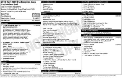 2015 RAM 2500 4WD Crew Cab 149" Outdoorsman
