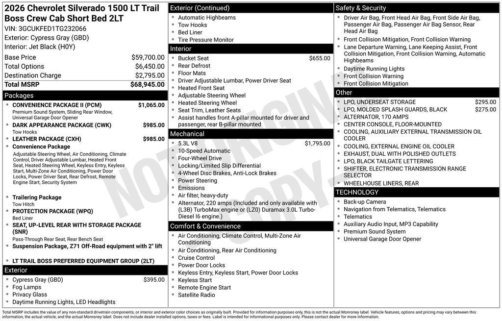 2026 Chevrolet Silverado 1500 LT Trail Boss
