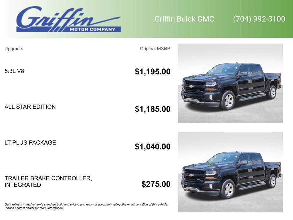 2018 Chevrolet Silverado 1500 4WD Crew Cab 143.5" LT w/2LT