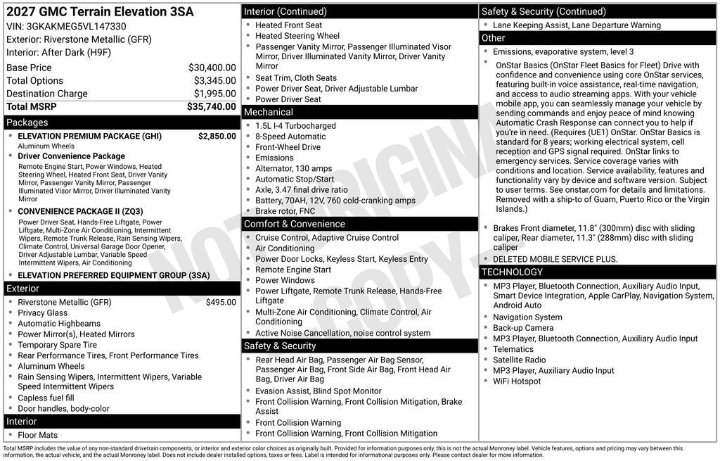 2027 GMC Terrain Elevation