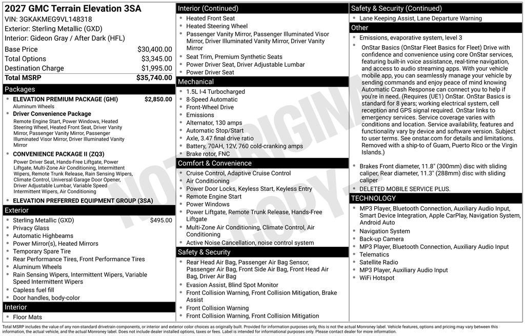 2027 GMC Terrain Elevation
