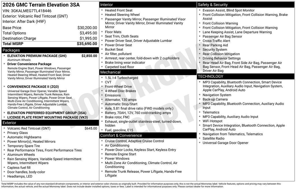 2026 GMC Terrain Elevation
