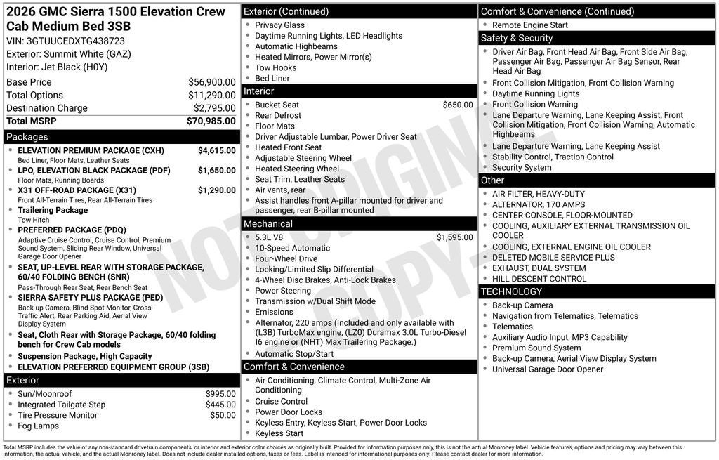 2026 GMC Sierra 1500 Elevation