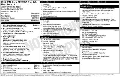 2026 GMC Sierra 1500 SLT