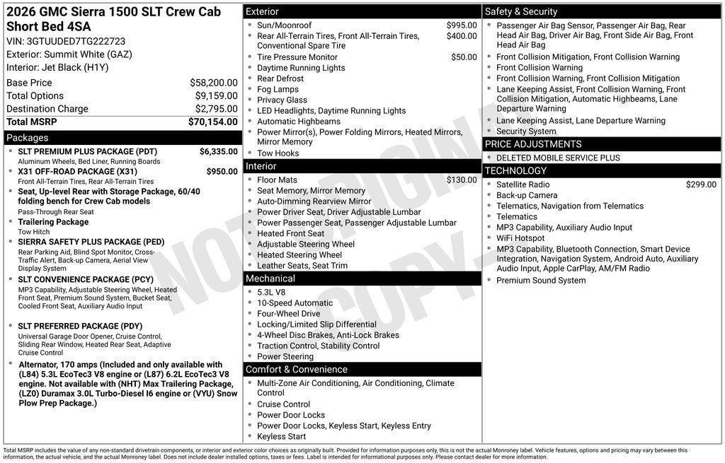 2026 GMC Sierra 1500 SLT