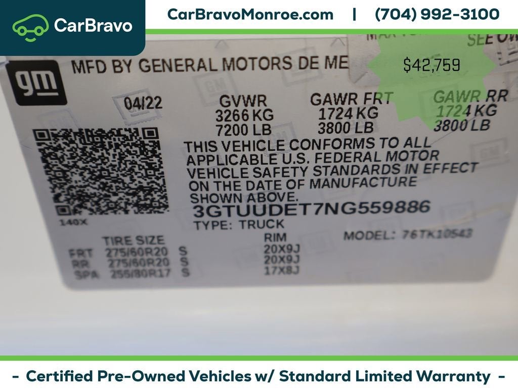 2022 GMC Sierra 1500 4WD Crew Cab 147" SLT