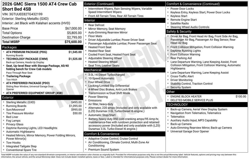 2026 GMC Sierra 1500 AT4