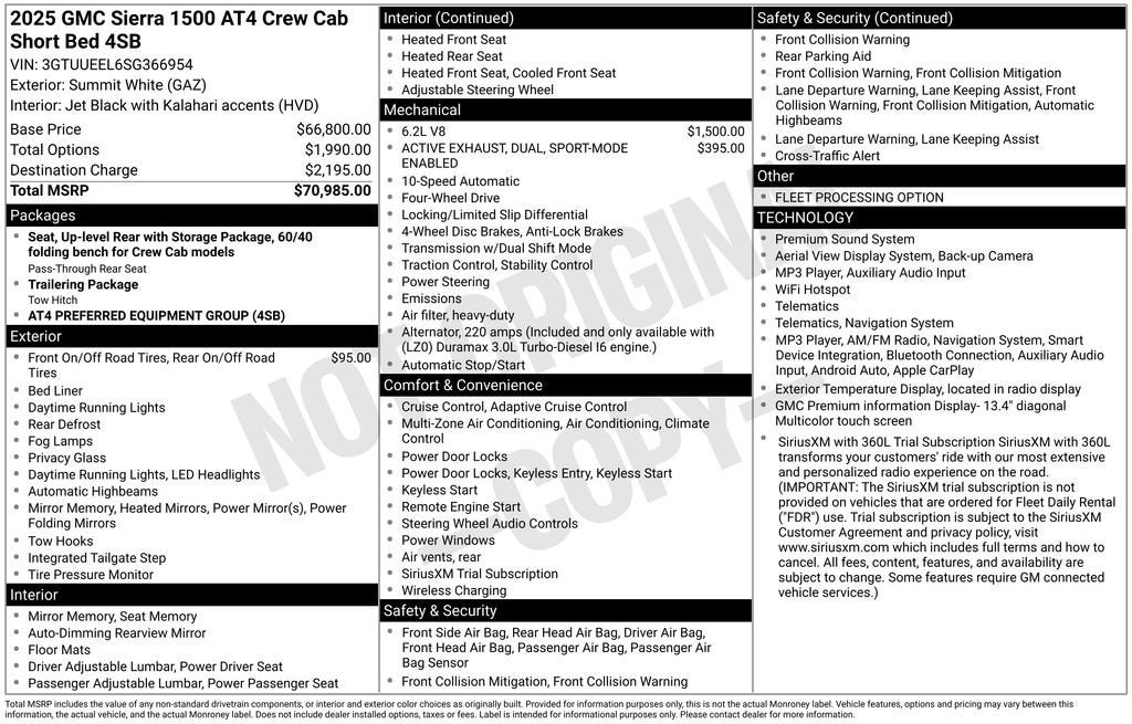 2025 GMC Sierra 1500 AT4