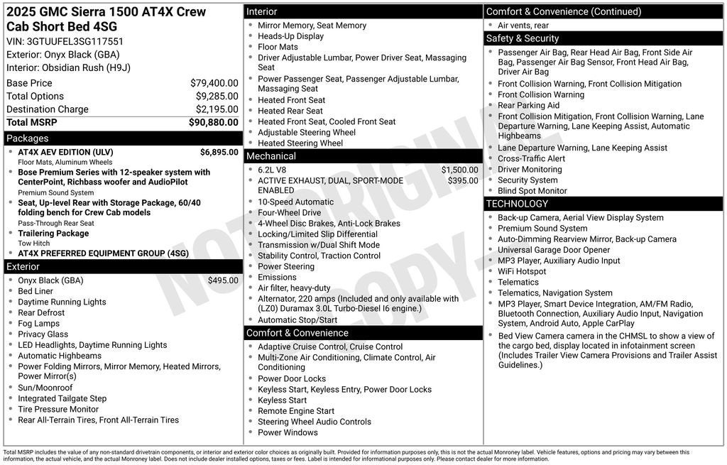 2025 GMC Sierra 1500 AT4X