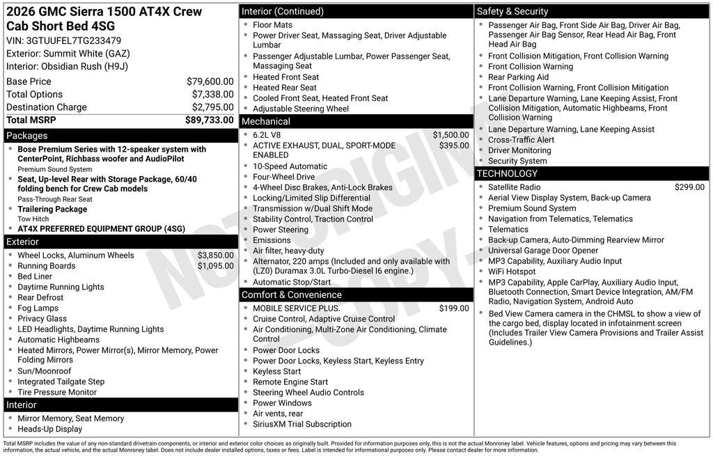 2026 GMC Sierra 1500 AT4X