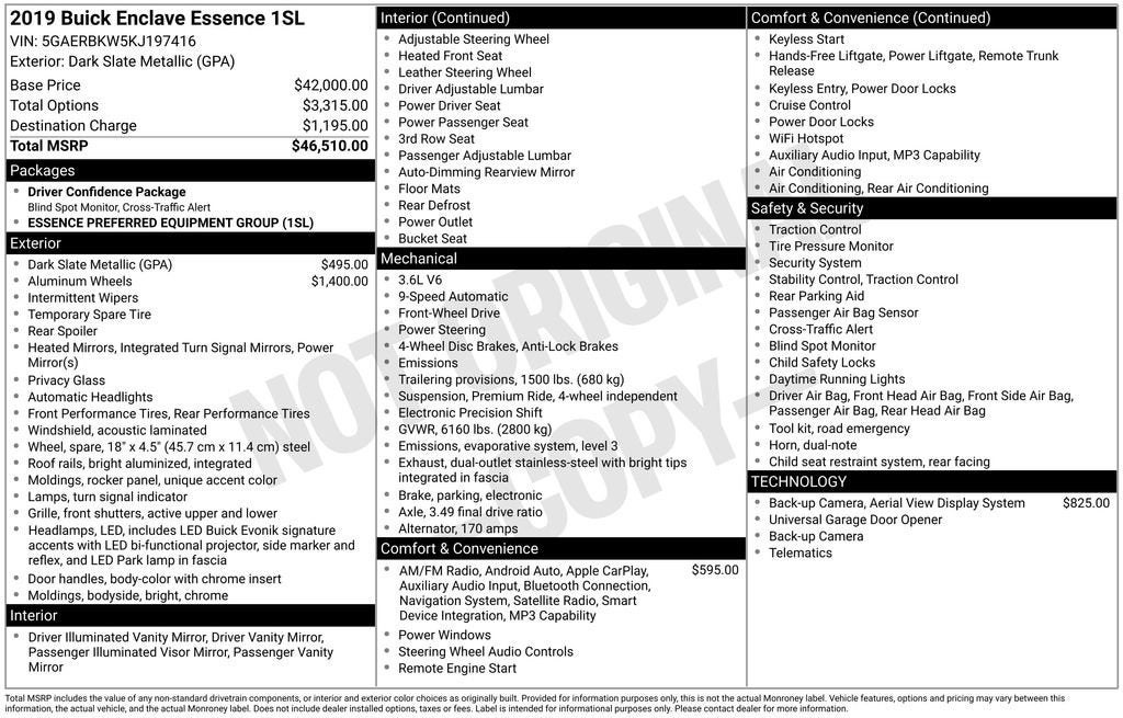 2019 Buick Enclave FWD 4dr Essence