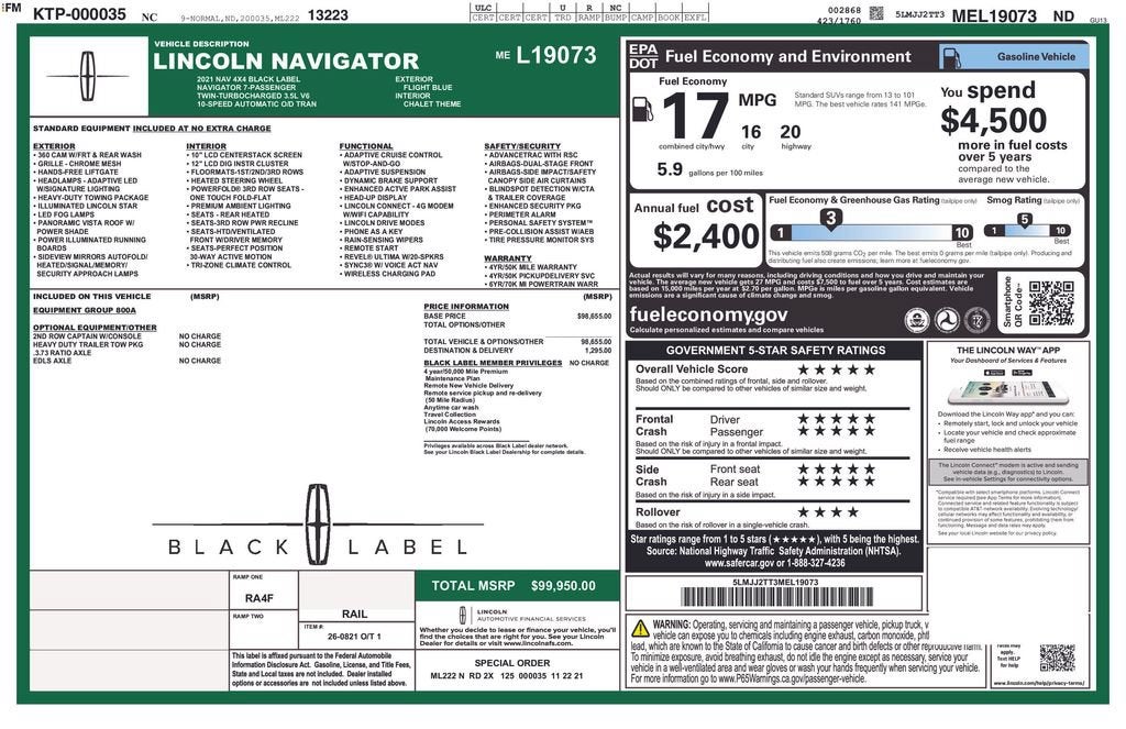 2021 Lincoln Navigator Black Label