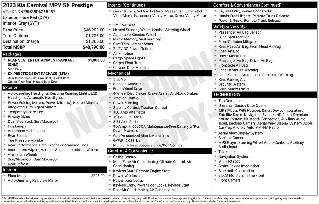 2023 Kia Carnival MPV SX Prestige