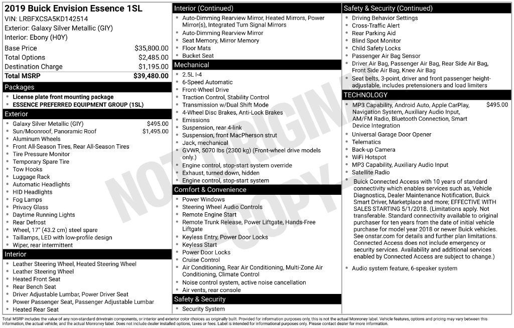 2019 Buick Envision Essence